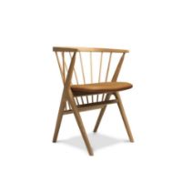 Billede af Sibast Furniture No 8 Dining Chair SH: 45 cm - Oiled Oak/Aniline Leather Silk Cognac 0250 - 250