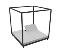Billede af Cane-line Outdoor Laze Cabana inkl. Hyndesæt 207x206 cm - Black Aluminium/Light Grey 