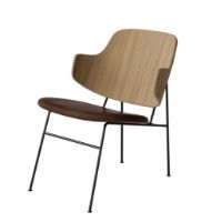 Billede af Audo Copenhagen The Penguin Lounge Chair  SH: 42 cm - Natural Oak/Leather Brown 