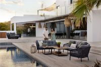 Billede af Cane-line Outdoor Ocean Large 3 pers. Sofa L: 202 cm Inkl. Hyndesæt - Dark Grey/White Grey