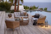 Billede af Cane-line Outdoor Ocean Large 3 pers. Sofa L: 202 cm Inkl. Hyndesæt - Dark Grey/White Grey