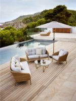 Billede af Cane-line Outdoor Ocean Large 3 pers. Sofa L: 202 cm Inkl. Hyndesæt - Dark Grey/White Grey