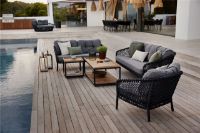 Billede af Cane-line Outdoor Ocean Large 2 pers. Sofa L: 155 cm Inkl. Hyndesæt - Dark Grey/White Grey