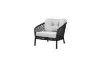 Billede af Cane-line Outdoor Ocean Large Loungestol SH: 40 cm Inkl. Hyndesæt - Dark Grey/White Grey