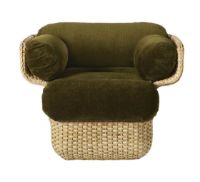 Billede af GUBI Basket Lounge Chair SH: 43 cm - Rattan/Mumble 40
