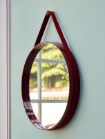 Billede af HAY Strap Mirror No. 2 Ø: 70 cm - Red