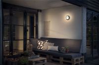 Billede af PHILIPS Astilbe Væglampe H: 17,5 cm - Sort/Aluminium 