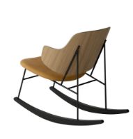 Billede af Audo Copenhagen The Penguin Rocking Chair SH: 42 cm - Natural Oak/Leather Cognac