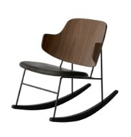 Billede af Audo Copenhagen The Penguin Rocking Chair SH: 42 cm - Walnut/Leather Black