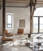 Billede af DUX Karin 73 Skammel H: 40cm - Havanna/Læder