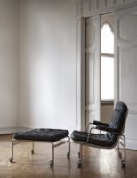 Billede af DUX Karin 73 Skammel H: 40cm - Sort/Læder