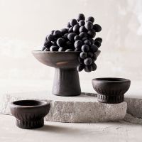 Billede af Muubs Fyrfadsstage Fire H: 5 cm 2 stk - Brun/Sort