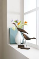 Billede af Warm Nordic Beak Bird Tall Heron 19x36 cm - Røget Eg