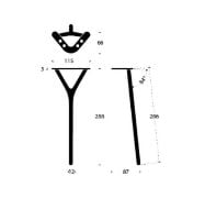 Billede af FROST WISHBONE Bordben 8005 H: 28,6 cm - Børstet Kobber
