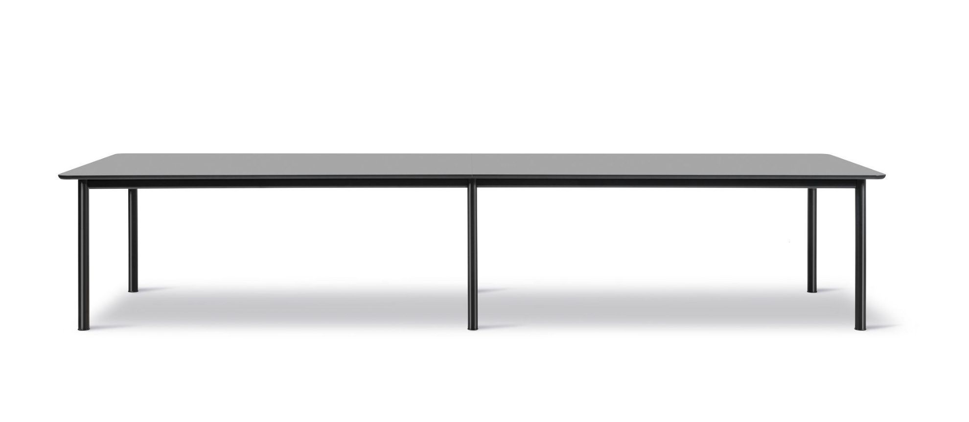 Billede af Fredericia Furniture 665E Plan Table Modular 100x380 cm - Sort Nanolaminat/Sort