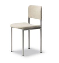 Billede af Fredericia Furniture 3414 Plan Fuldpolstret Stol SH: 45 cm - Hallingdal 220/Børstet Stål