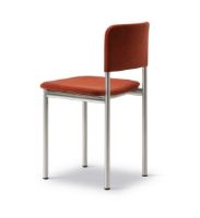 Billede af Fredericia Furniture 3414 Plan Fuldpolstret Stol SH: 45 cm - Gentle 373/Børstet Stål