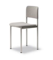 Billede af Fredericia Furniture 3414 Plan Fuldpolstret Stol SH: 45 cm - Re-Wool 128/Børstet Stål