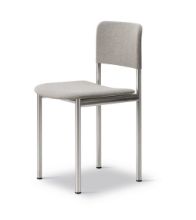 Billede af Fredericia Furniture 3414 Plan Fuldpolstret Stol SH: 45 cm - Re-Wool 128/Børstet Stål