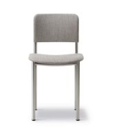 Billede af Fredericia Furniture 3414 Plan Fuldpolstret Stol SH: 45 cm - Re-Wool 128/Børstet Stål