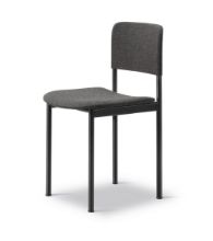 Billede af Fredericia Furniture 3414 Plan Fuldpolstret Stol SH: 45 cm - Re-Wool 198/Sort
