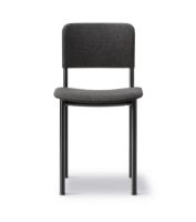 Billede af Fredericia Furniture 3414 Plan Fuldpolstret Stol SH: 45 cm - Re-Wool 198/Sort