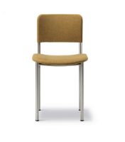 Billede af Fredericia Furniture 3414 Plan Fuldpolstret Stol SH: 45 cm - Re-Wool 448/Børstet Stål