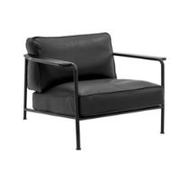 Billede af Wendelbo Aero Loungestol Large SH: 43 cm - Parma Læder/Sort