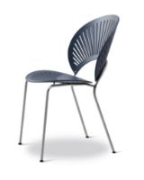 Billede af Fredericia Furniture 3398 Trinidad Stol SH: 45,5 cm - Nordic Blue Bøg/Krom
