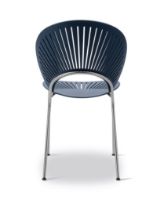 Billede af Fredericia Furniture 3398 Trinidad Stol SH: 45,5 cm - Nordic Blue Bøg/Krom