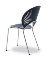 Billede af Fredericia Furniture 3398 Trinidad Stol SH: 45,5 cm - Nordic Blue Bøg/Krom