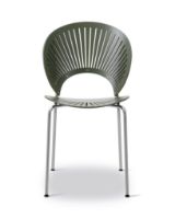 Billede af Fredericia Furniture 3398 Trinidad Stol SH: 45,5 cm - Khaki Green Bøg/Krom