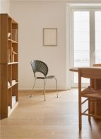 Billede af Fredericia Furniture 3398 Trinidad Stol SH: 45,5 cm - Khaki Green Bøg/Krom