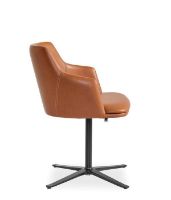 Billede af Skovby SM55 Spisebordsstol m. Drejefod H: 78 cm -  Sort Aluminium/Sort Læder