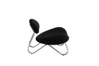 Billede af Woud Meadow Lounge Chair SH: 37 cm - Hallingdal Black/Chrome