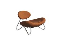 Billede af Woud Meadow Lounge Chair SH: 37 cm - Envy Leather Cognac/Chrome