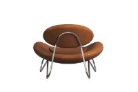 Billede af Woud Meadow Lounge Chair SH: 37 cm - Envy Leather Cognac/Chrome