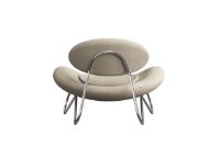 Billede af Woud Meadow Lounge Chair SH: 37 cm - Sisu Beige/Chrome