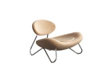 Billede af Woud Meadow Lounge Chair SH: 37 cm - Duet Leather Brown/Chrome