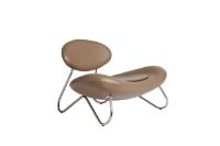 Billede af Woud Meadow Lounge Chair SH: 37 cm - Envy Leather Nougat/Chrome