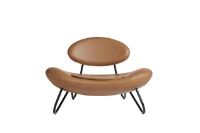 Billede af Woud Meadow Lounge Chair SH: 37 cm - Envy Leather Cognac/Black