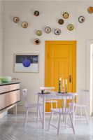 Billede af FDB Møbler J46 Poul M. Volther Stol SH: 45 cm - Violet Hair/Malet Bøg