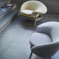 Billede af Warm Nordic Fried Egg Left Loungestol SH: 40 cm - Light Blue