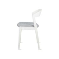 Billede af Skovby SM825 Spisebordsstol H: 77 cm - Hvidlakeret Massiv Bøg/Brahms 21