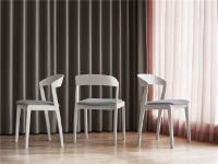 Billede af Skovby SM825 Spisebordsstol H: 77 cm - Hvidlakeret Massiv Bøg/Brahms 21