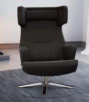 Billede af Conform MyPlace Lænestol med Lyd SH: 42 cm - Læder/Sort