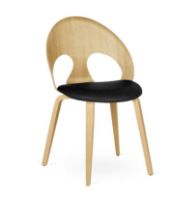 Billede af Vermund VL1100 Spisebordsstol SH: 46 cm - Olieret Eg/Sierra Sort Læder