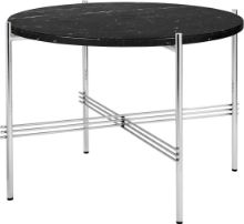 Billede af GUBI TS Coffee Table Ø: 55 cm - Polished Steel/Black Marquina Marble