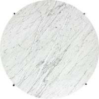 Billede af GUBI TS Coffee Table Ø: 80 cm - Polished Steel/White Carrara Marble 