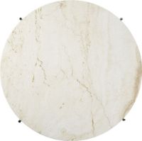 Billede af GUBI TS Coffee Table Ø: 80 cm - Polished Steel/Neutral White Travertine